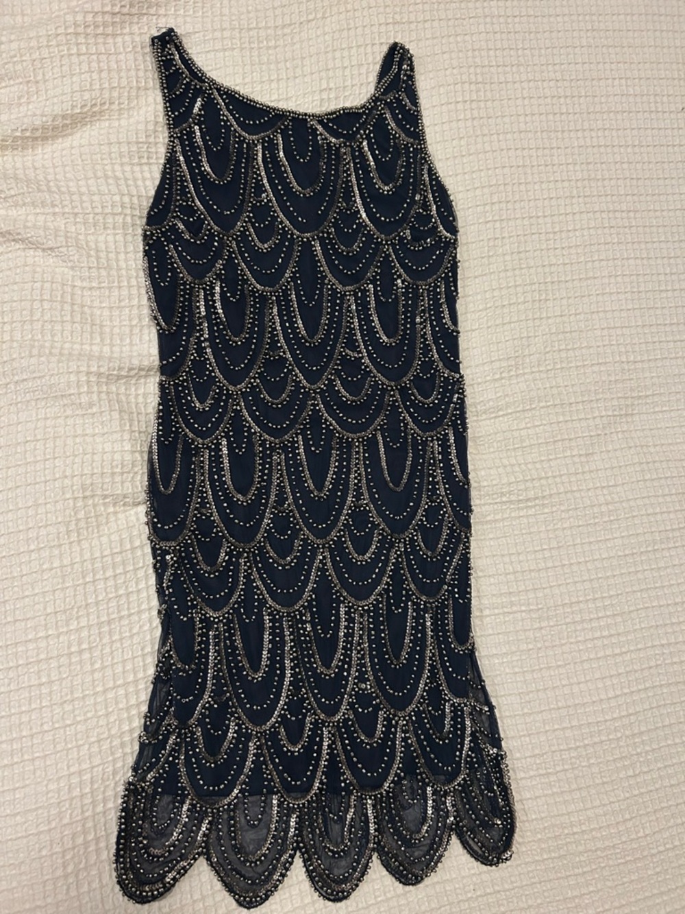 Pisarro Nights Navy Sequin-Embellished Evening Top